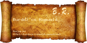 Burdács Romuald névjegykártya